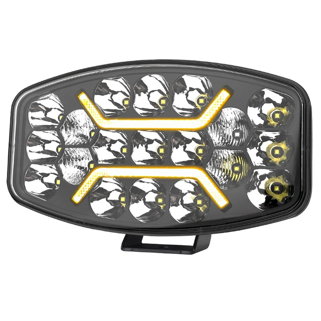 ไฟ LED ทำงานอัตโนมัติน้ำท่วมขนาด 10 นิ้วพร้อม DRL สีเหลืองอำพัน