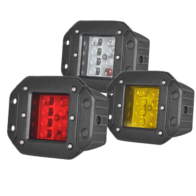 چراغ رانندگی LED کار 12 ولت 24 وات مربع خودکار فلاش خودکار