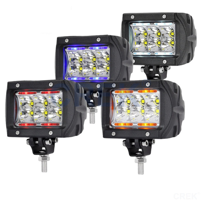 DRL'li 4 İn&ccedil; 30W Kare LED Motosiklet S&uuml;r&uuml;ş Yardımcı Spot Işığı