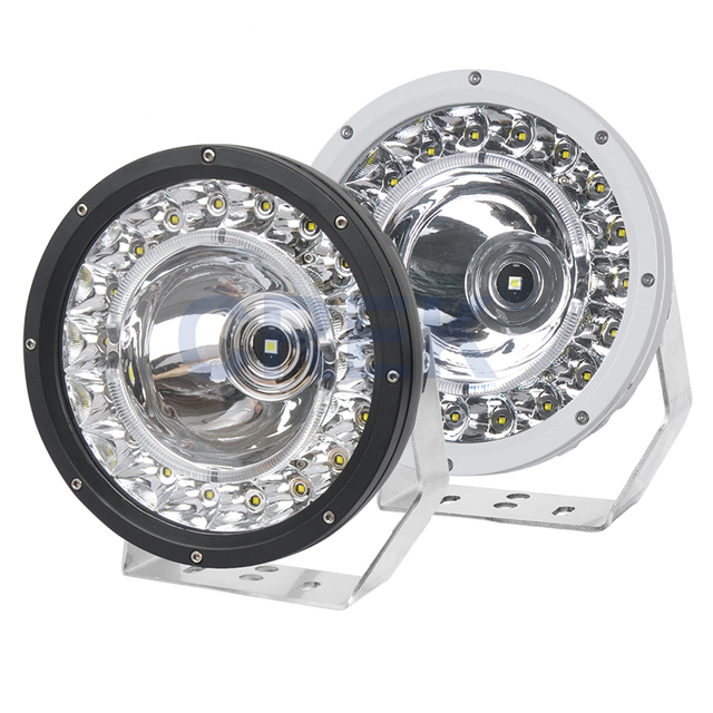 142W 9 İn&ccedil; Siyah/Beyaz S&uuml;per Parlak 4X4 Kamyon Offroad Spot & Sel ve DRL Işın IP67 LED S&uuml;r&uuml;ş Işığı