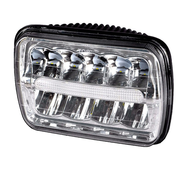 ไฟหน้า LED อัตโนมัติแบบสี่เหลี่ยมขนาด 7 นิ้ว 12V 24V ไฟหน้ารถยนต์ H4