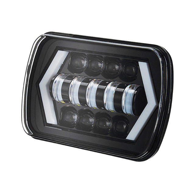 ชิ้นส่วนรถยนต์ 5X7 นิ้ว 55W Square Projector Truck LED ไฟหน้าสำหรับโตโยต้า